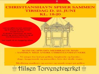 Fællesspisning på torvet den 25. juni