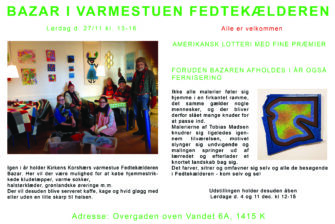 Kom til Bazar og udstilling i Fedtekælderen lør. d. 27/11 kl. 13-16