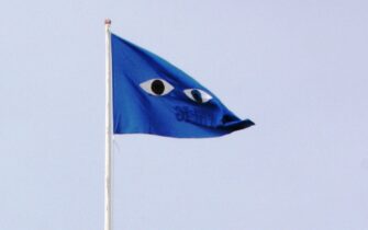 Tretten kunstnere hejser flag